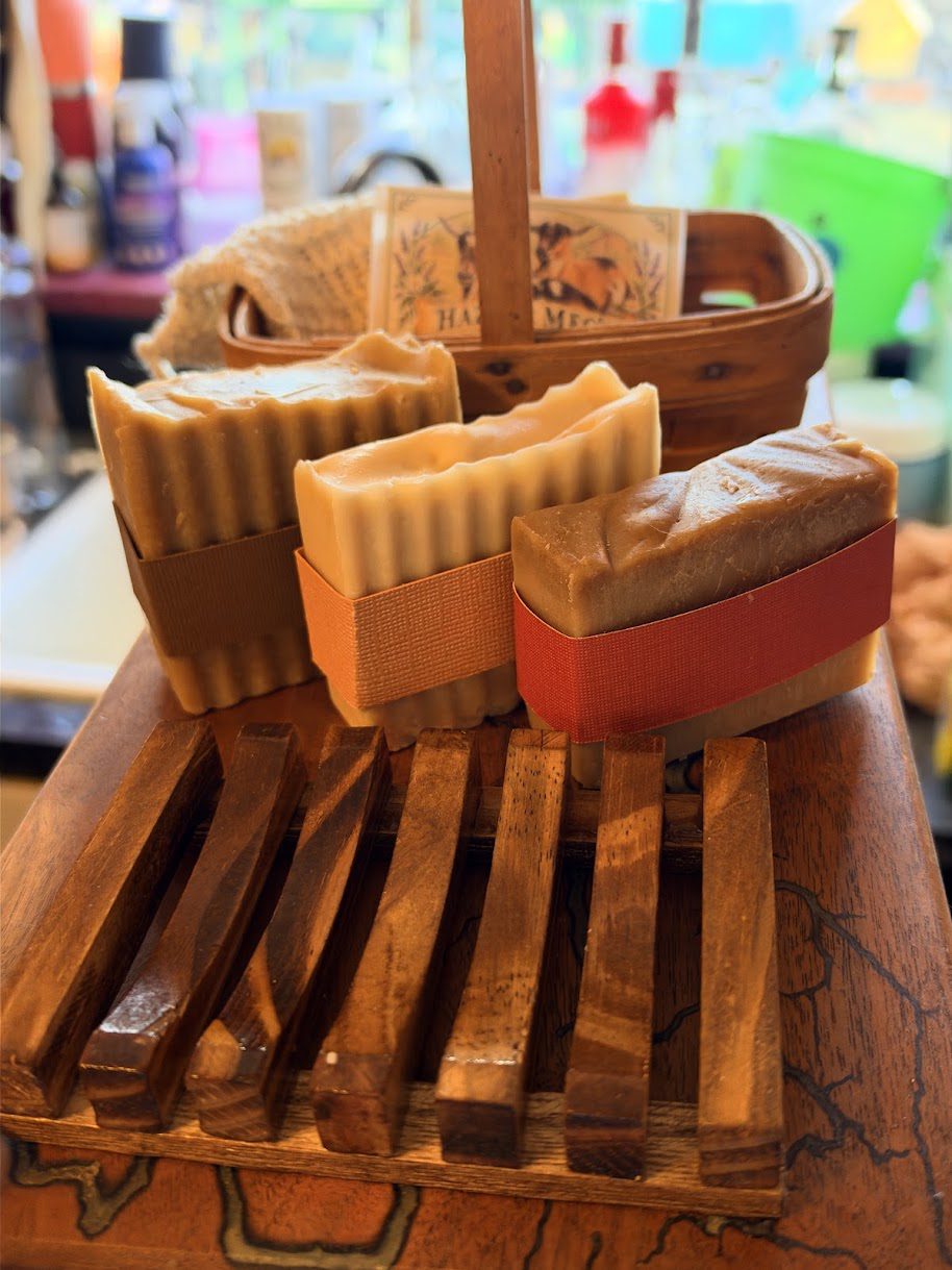 Handcrafted Hazel and Meg Goat Milk Soap bar fresh goat milk